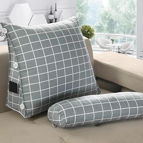 Miniatura 3 de WAYUTO - Cojín triangular para respaldo de lectura, soporte para sofá cama y cabecera tapizada con funda extraíble y lavable de 23.5 pulgadas
