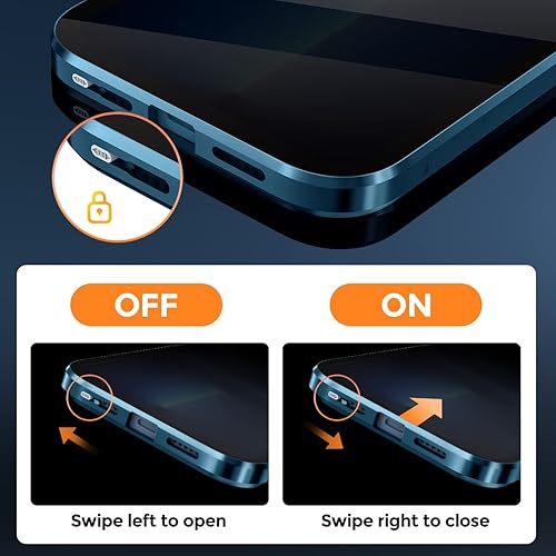 Miniatura 2 de Bucle de CD + bloqueo de seguridad Funda magnética para iPhone 11 Pro Max, pantalla de privacidad con protector de cámara, parachoques de metal