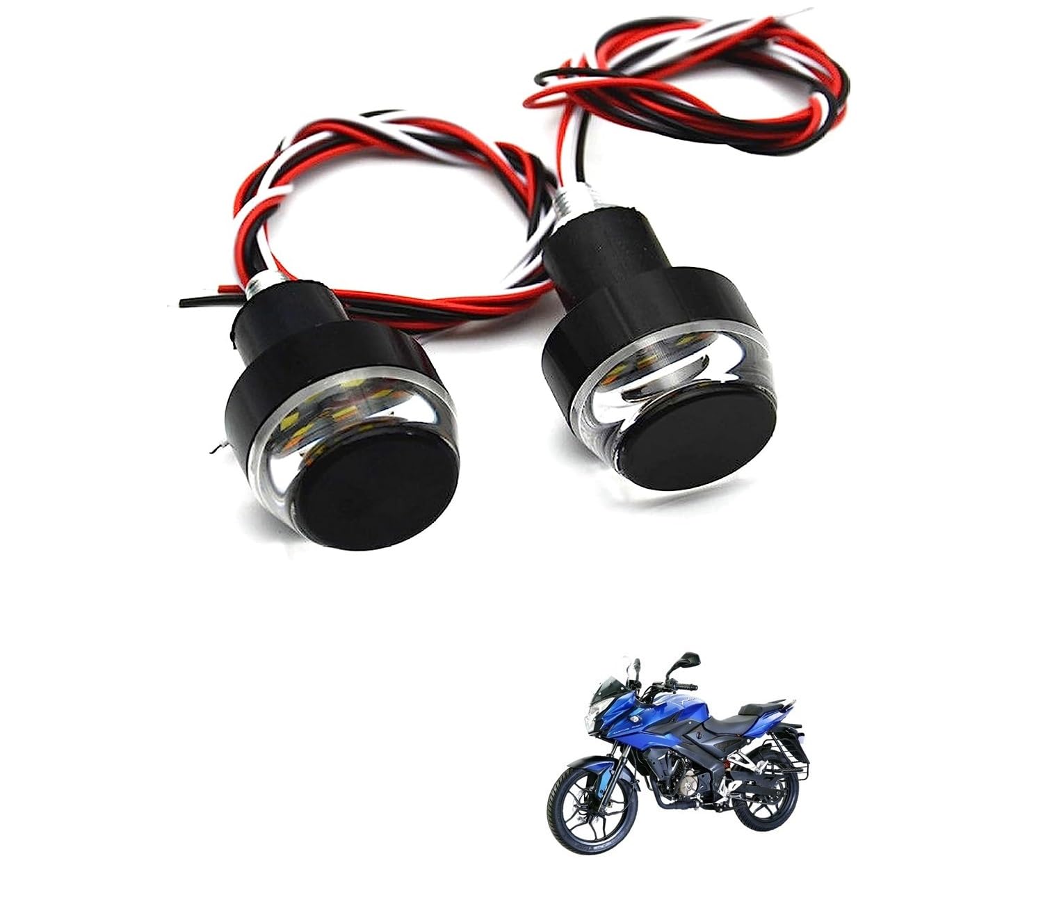 Kozdiko Motorcycle LED Indicator Dual Color Blinker Stylish Turn Signal Handle Bar Light for Bajaj Pulsar AS 150-image-18