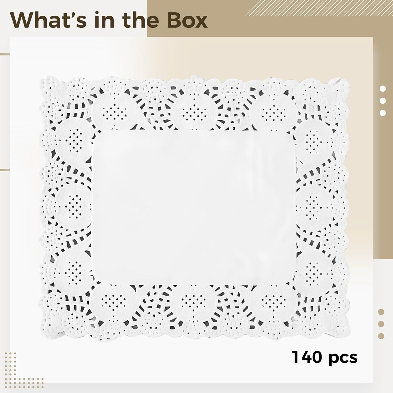 140 Pcs 11.8 X 15.7 in White Lace Rectangle Paper Doilies, Cake Packaging Pads, Tableware Decor, Oil-Proof Placemats