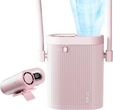 SOTHING 4-in-1 Portable Neck Fan, Hands-Free Wearable Fan with 100-Speed 16000RPM Strong Airflow, Rechargeable Mini Body Fan, Personal Handheld Fan for Travel, Camping, Office, Outdoor Pink