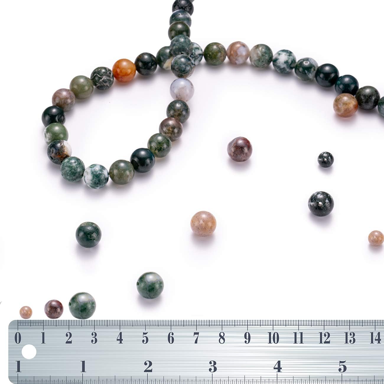 Natural India Agate Stone Round Loose Semi Gemstone Beads for Jewelry Making 8MM 44PCS - Image 3