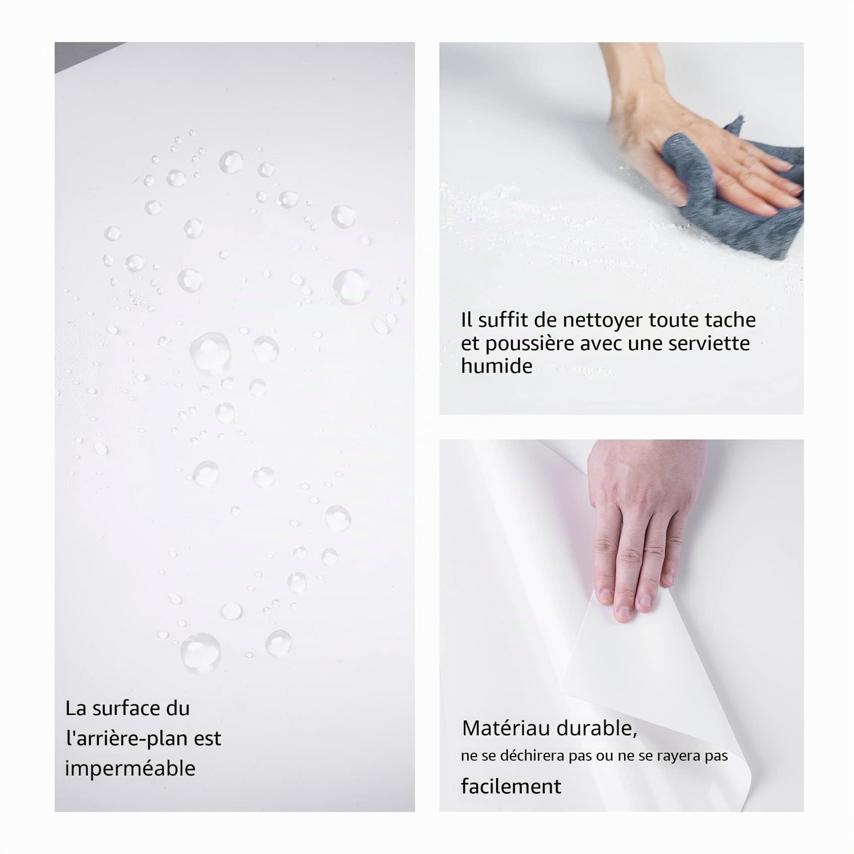 Selens Toile de fond en PVC pour photographie,80x150 cm,Blanc,Noir,Gris,Papier vinyle mat,Pour studio photo,Accessoires de produits alimentaires,Portrait plat,Cosmétiques,Bijoux,Prise de vue vidéo