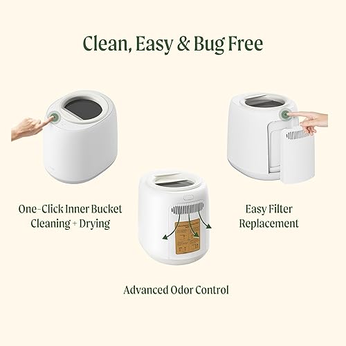 Miniatura 6 de Vego Compostador de Cocina, Compostador Eléctrico de Encimera de 4L, 5 Modos, Contenedor de Compost Inteligente Basado en Peso con App, Sin Olor,