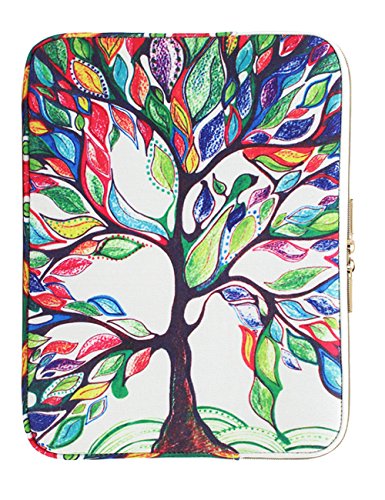 CoolBELL 12.9 Inch iPad Pro Sleeve Case Surface Pro 4 Cover with Colorful Life Tree Pattern Fabric Sleeve Canvas Bag Exclusive for iPad Pro/Surface Pro 4/12'' New MacBook/Women/Men