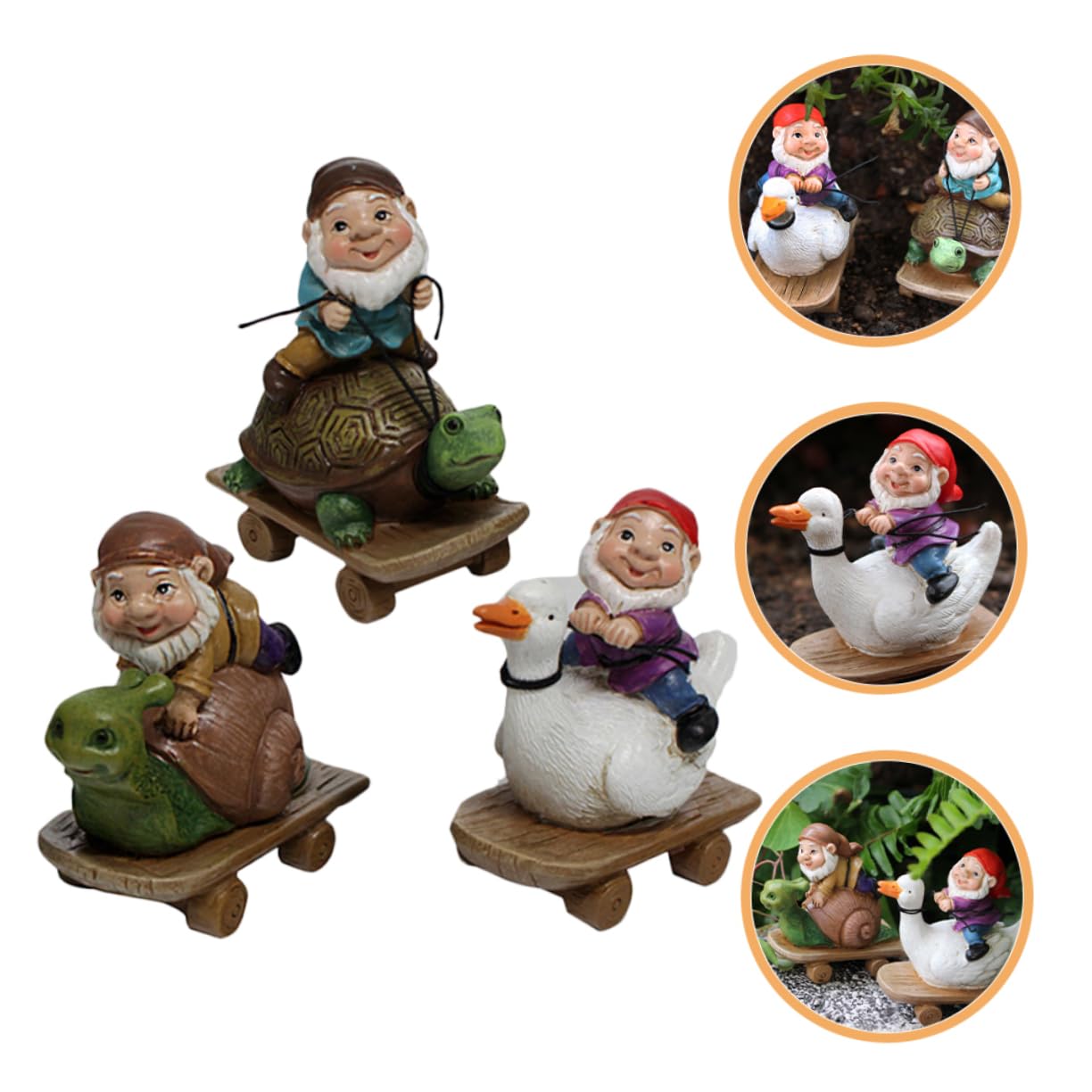 Hemobllo 6stücke Mini Gartenzwerge Mit Skateboard Lustige Deko Figuren Resin Für Garten Und Balkon Für Gartenliebhaber Und Sammler Einzigartige Weihnachtsdekoration