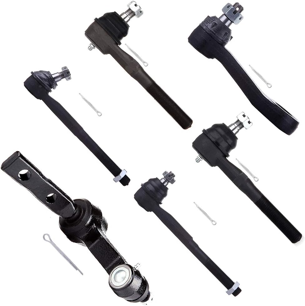 SCITOO 6PCS Set Suspension Kit Tie Rod Ends Idler Arm Pitman Arm for Ford Expedition,for Ford for F-150 for F-150 Heritage for F-250,for Lincoln Navigator ES3365T ES3364T ES3366T ES3367T K8739T K8700