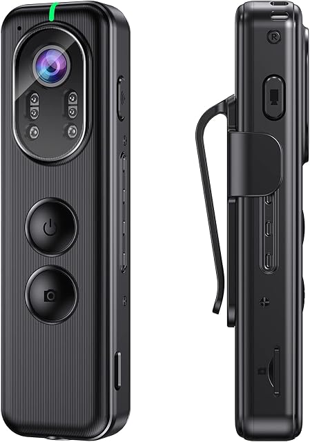 BOBLOV D1 WiFi Body Camera, Small Body Cameras with Night Vision, 1080P OLED Screen, 32GB Memory Portable Video Recorder Body Cams, External Memory Supported Up to 256GB for Cycling/Meeting/Monitoring