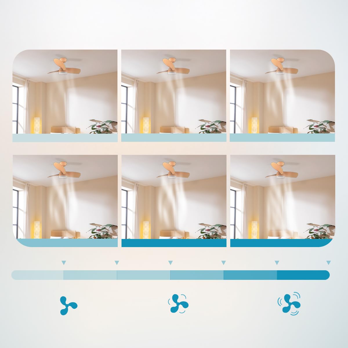 Cecotec - Ventilatore da Soffitto con luce EnergySilence Aero 3050 Orange, 35 W, motore DC, diametro 92 cm con luce LED, telecomando, timer, 6 velocità e 3 lame