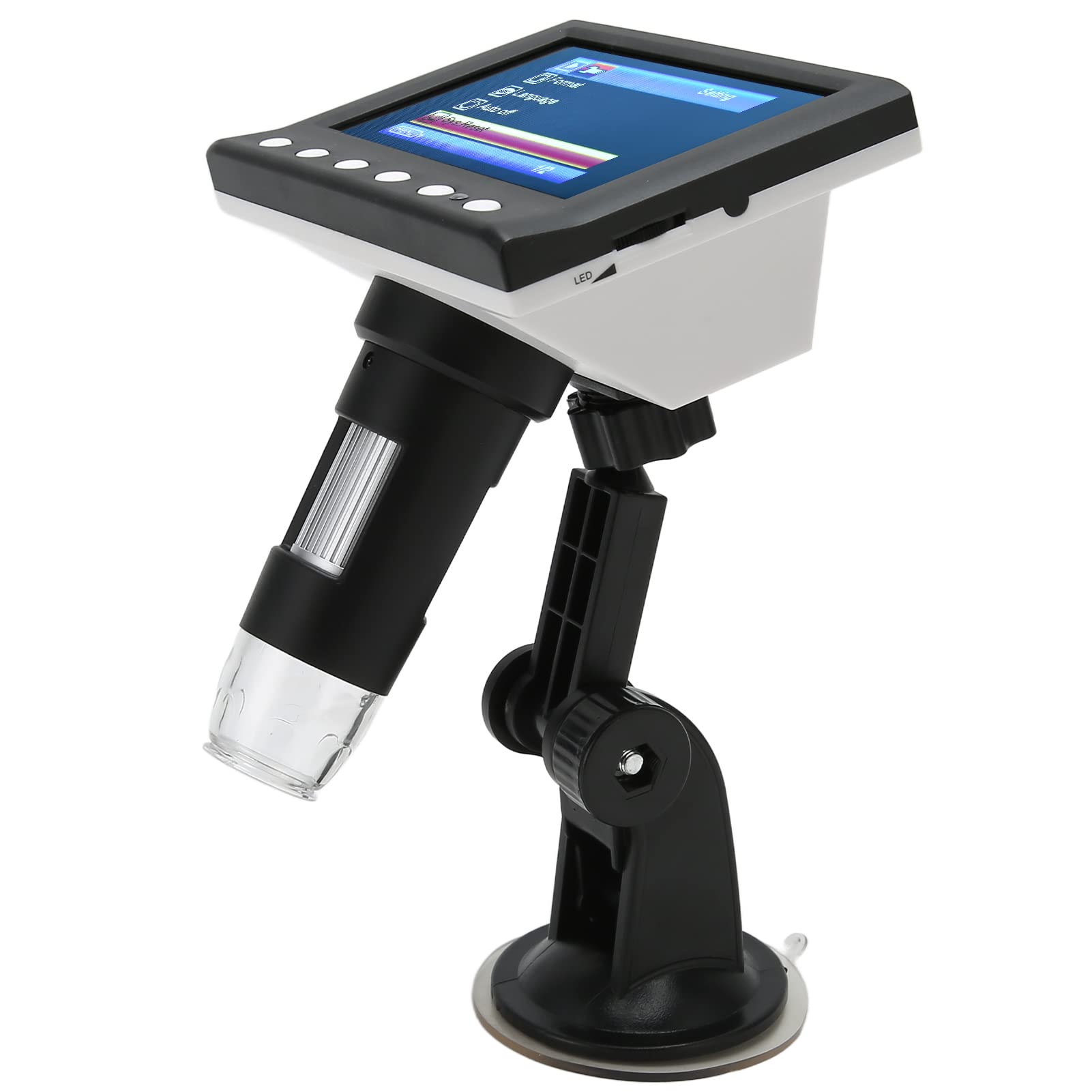 Microscopio Digitale LCD da 4,3 Pollici, Zoom 1000X con 8 Luci LED