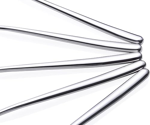 Vista 5 de Cuchara coreana, cucharas de sopa de mango largo de acero inoxidable, cucharada larga, cuchara de café, plata, paquete de 5 (8.7 x 1.6 pulgadas)