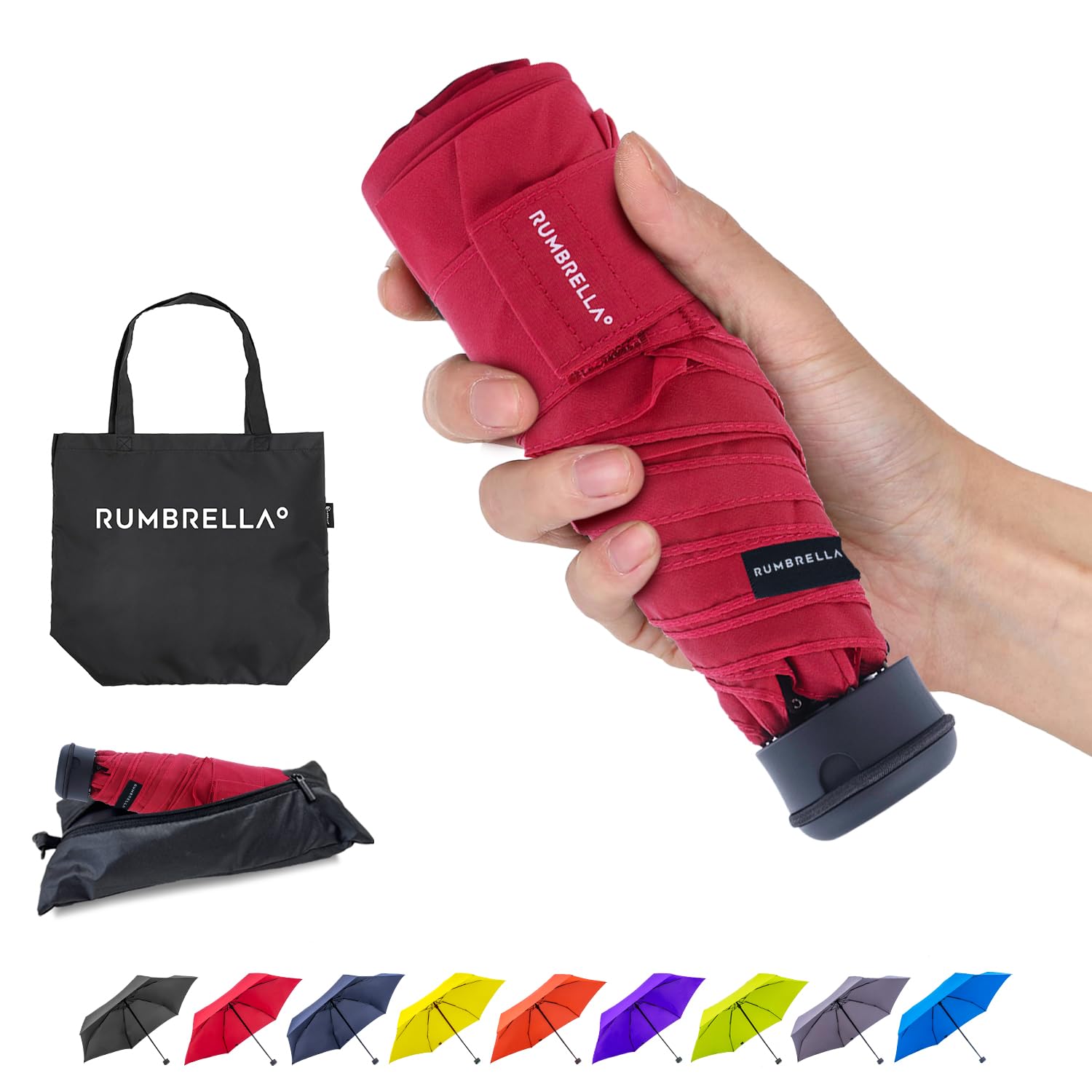 RUMBRELLA UV Travel Umbrella with Shopping Bag Mini Umbrella Fast Dry and Ultra Lightweight