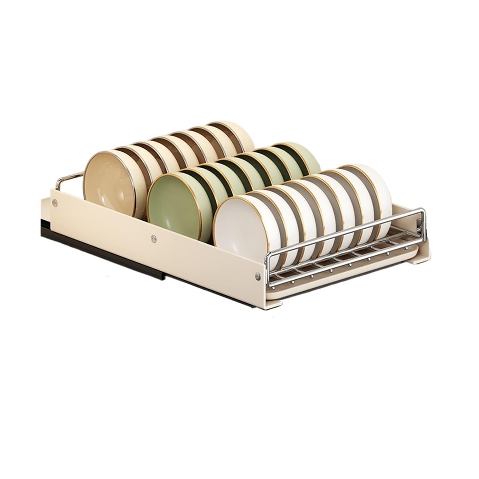 ZQFHSX Expandable Stainless Steel Dish Rack Under-Sink Storage Pull-Out Drawer Basket Space-Saving Kitchen Solution for Efficient nization and Cabinet Space Maximization