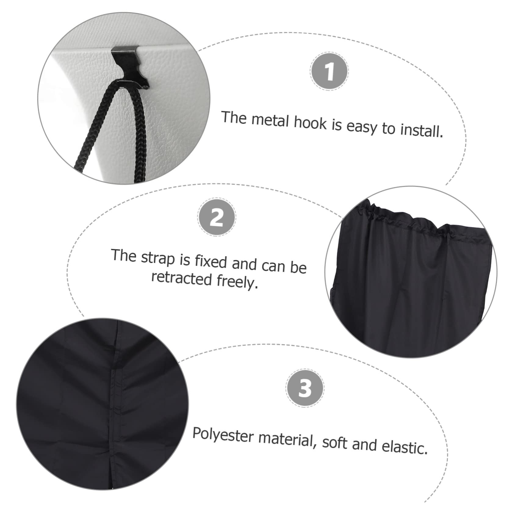 CALLARON Lot De 3 Rideaux De Séparation pour Pare-Brise Arrière De Voiture Amovibles Noirs Flexibles en Maille pour Rideaux Latéraux