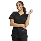 Cherokee Scrubs Top for Women Mock Wrap with 3 Pockets, Soft, 2-Way Stretch & Durable Fabric - WW610