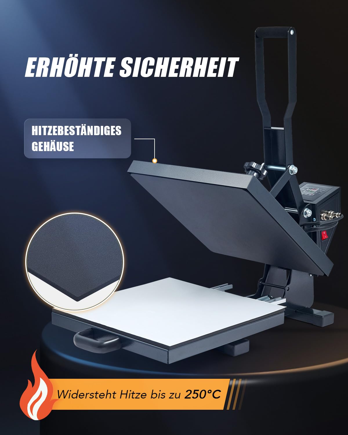 CREWORKS 1400W Transferpresse Hitzepresse 38x38cm Sublimationsmaschine
