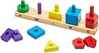 Vista 4 de Melissa & Doug Stack and Sort Board - Wooden Educational Toy With 15 Solid Wood Pieces