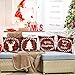 Fjfz Set of 4 Christmas Farmhouse Decorative Throw Pillow Cover 4PCS Red Buffalo Check Plaid Deer Tree Sign Winter Holiday Decoration Merry & Bright Home Décor Cotton Linen Cushion Case Sofa 18