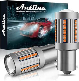 Antline 1156 1156NA 1141 1003 7506 LED Bulbs Amber Yellow for Turn Signal Lights with Build-in Load Resistor CANBUS Error Free Anti Hyper Flash for Blinker Bulb Replacement (Pack of 2)