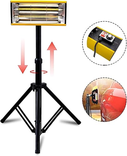 Miniatura 4 de YIYIBYUS Lámpara de curado de pintura infrarroja de 2000 W, lámpara de secado de pintura infrarroja de onda corta con soporte e interruptor de