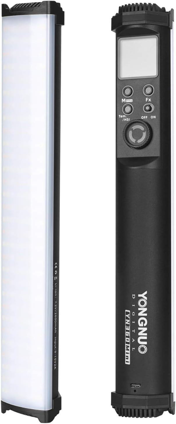 Yongnuo YN360Mini YN360 Mini RGB Full Color Photographic Ice Light, LED Video Light 2700K-7500K Color Temperature, Type-C Charging 31 Special Scene Modes