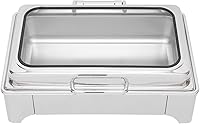 Vista 12 de Calentador de alimentos de acero inoxidable, juego de platos de bufé rectangular, estufa de buffet, juego de calentador de bufé para uso doméstico
