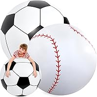 Vista 13 de Lewtemi Pelotas deportivas inflables gigantes grandes, pelota de playa, béisbol, fútbol, arcoíris, baloncesto, fútbol para deportes, fiesta