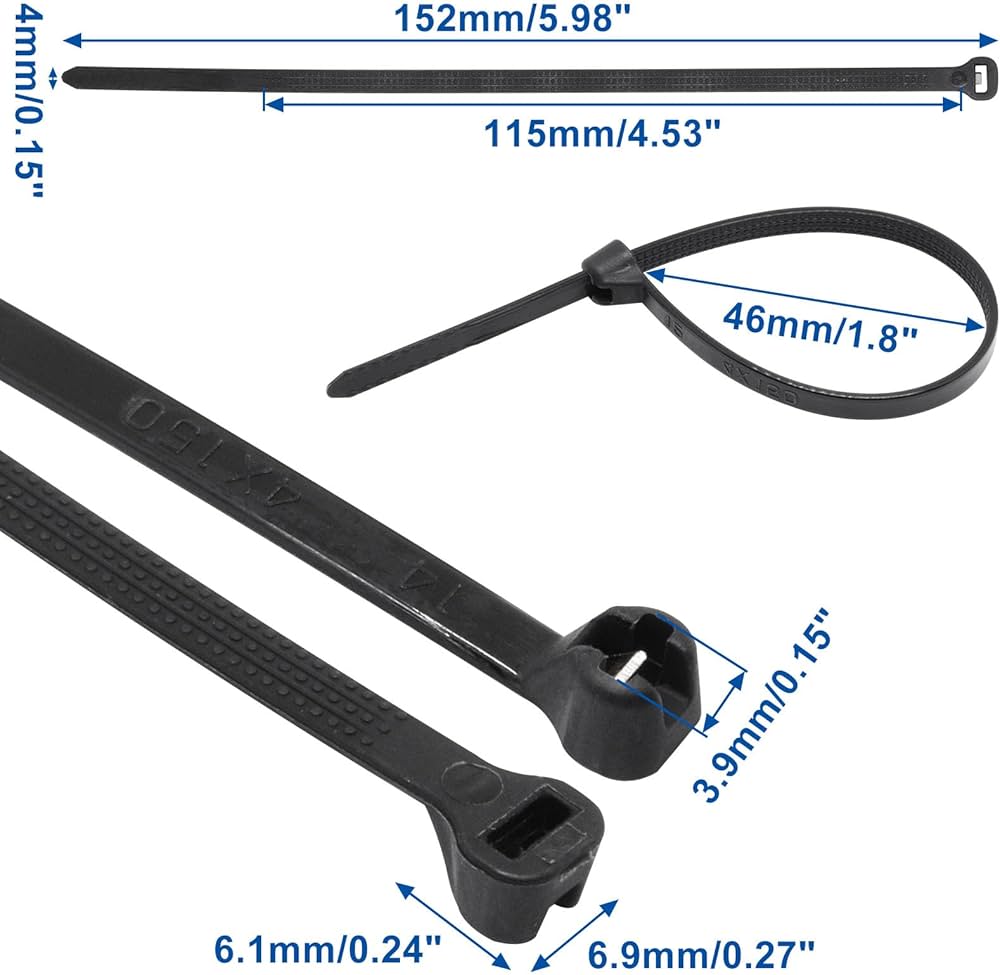 Amazon.com: YuGtcen 100pcs Push Mount Zip Ties, 6 Amazon.com: YuGtcen 100pcs Push Mount Zip Ties, 6
