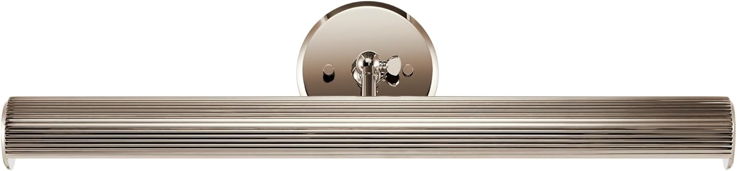 Kichler Midi Picture Light, Updated Traditional Light in Polished Nickel, for Intimate Lighting scenarios Such as Over bookcases or Shelving, Framed Artwork, or bar Area (5" x 24"), 52651PN