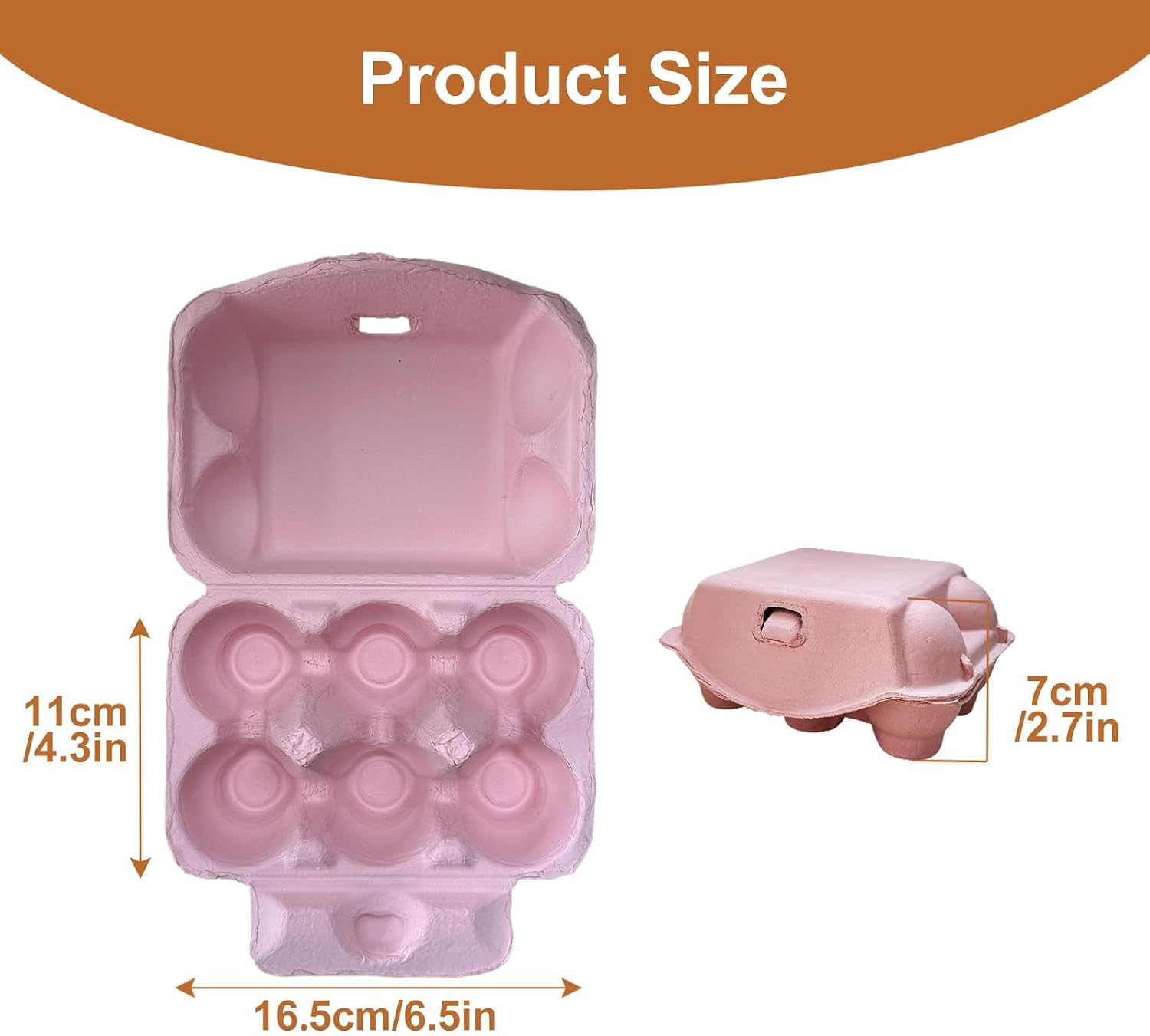 Half Dozen Reusable Egg Cartons, Colorful Paper Pulp, Farm Fresh Chicken Eggs Basket Holder Storage Container for Easter 20 Pack (Pink)