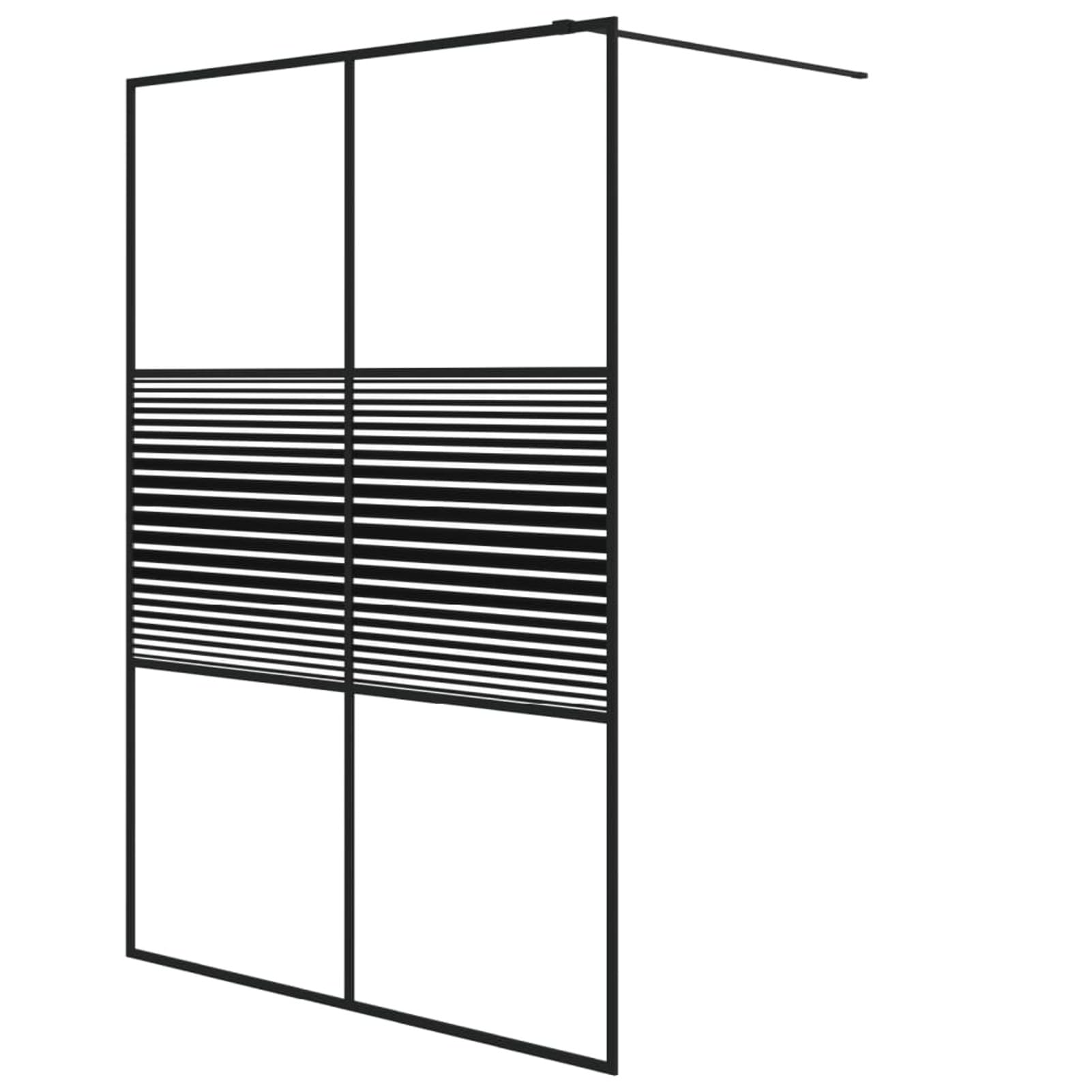 IKAYAA Mampara Ducha Fija 140x195 cm - Mamparas de Ducha Transparentes - Mamparas de Ducha Fija con Cristal Templado 5 mm - Mampara Fija Vidrio ESG Negro