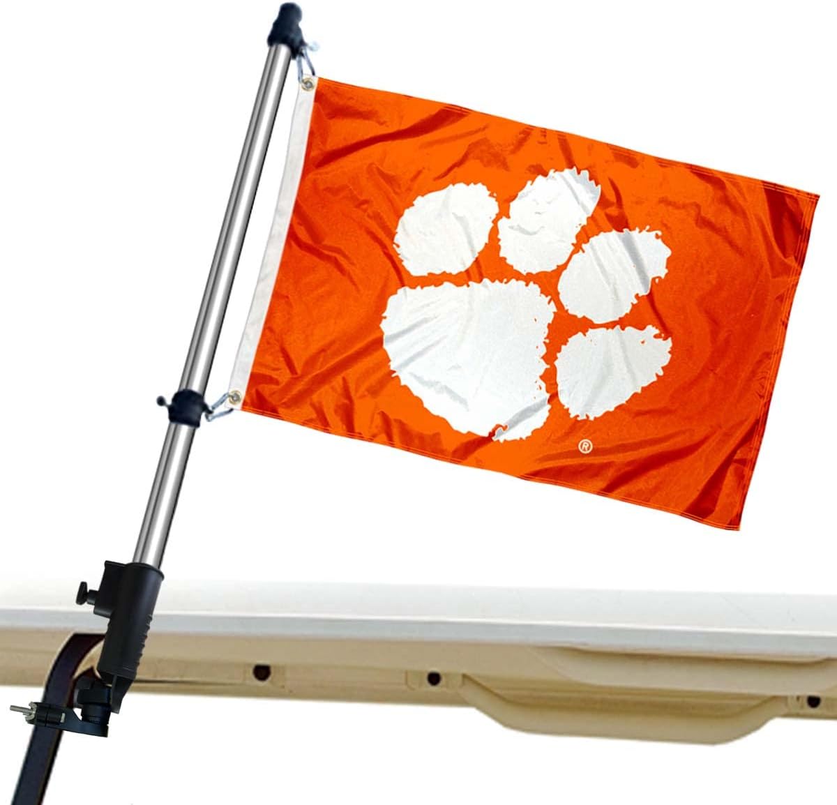 College Flags & Banners Co. Clemson Tigers Golf Cart Flag and Pole Holder Mount Set