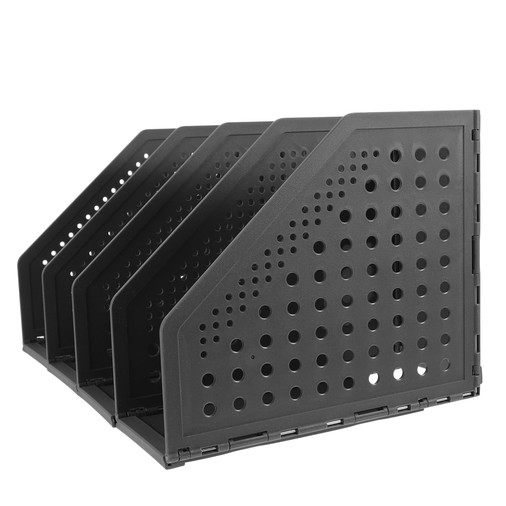 DOITOOL Organizador de Archivos de Escritorio de Plástico, Caja Archivadora de 4 Compartimentos Plegable, Diseño Sencillo para Documentos y Catálogos