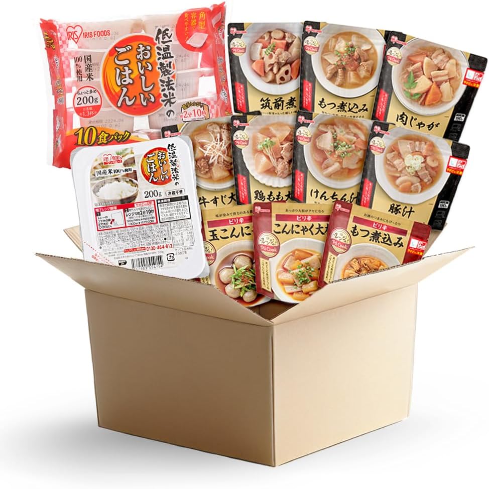 レトルト おかず アイリスオーヤマ 新生活セット/一人暮らし/仕送りセット/防災セット 【パックご飯 200g&times;10P・レトルト惣菜