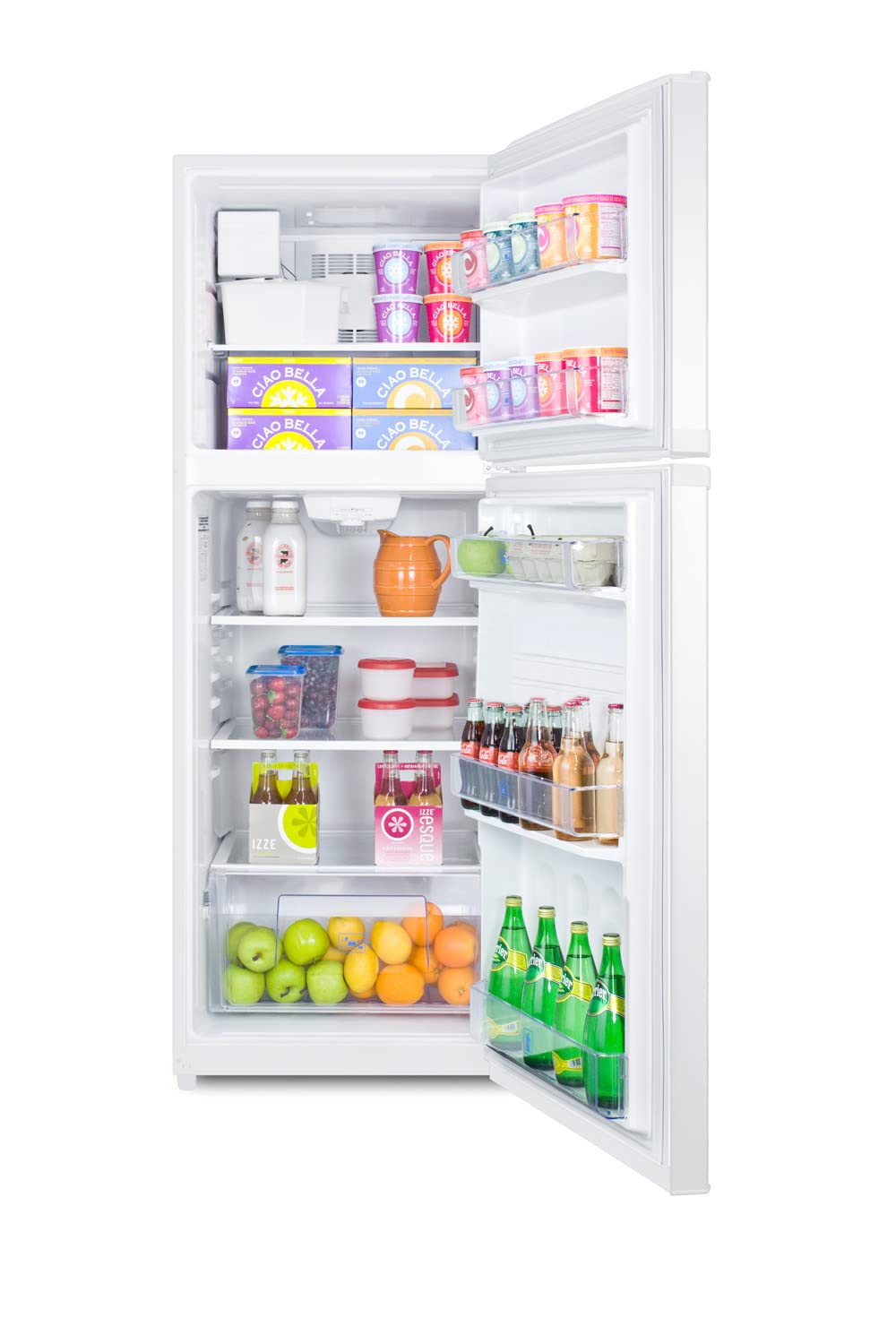 Summit Appliance FF1427WIM Counter Depth 26" Wide 12.9 Cu.Ft. Frost-Free Top Mount Refrigerator-Freezer in White Exterior with Factory Installed Icemaker and Frost-Free Operation on Fridge.com