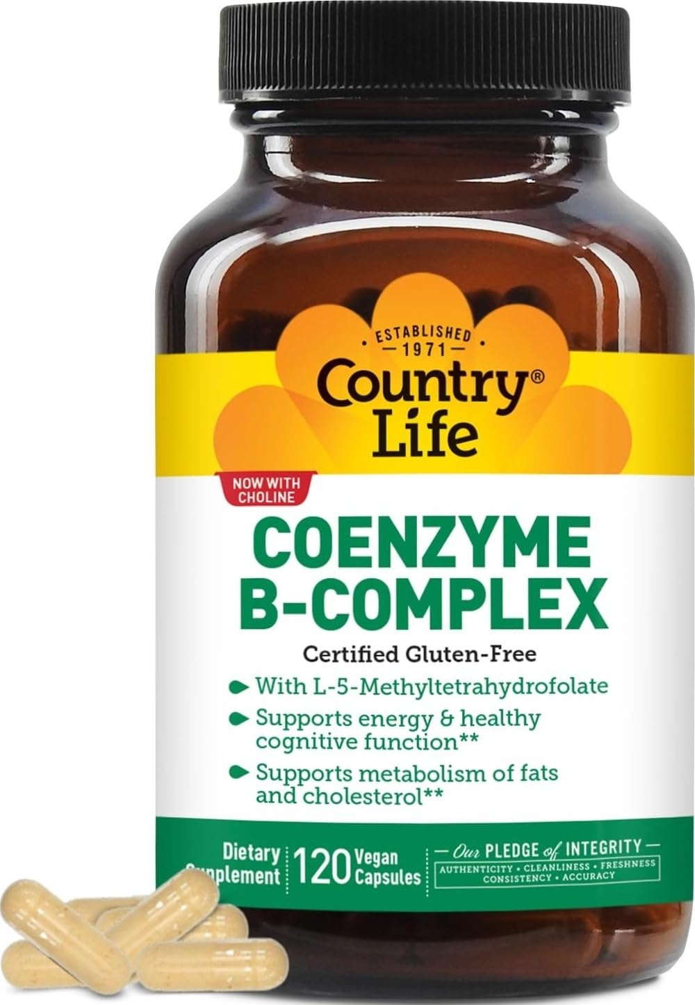 Country Life Coenzyme B-Complex, 120 Capsules Unflavored 120 Count (Pack of 1)