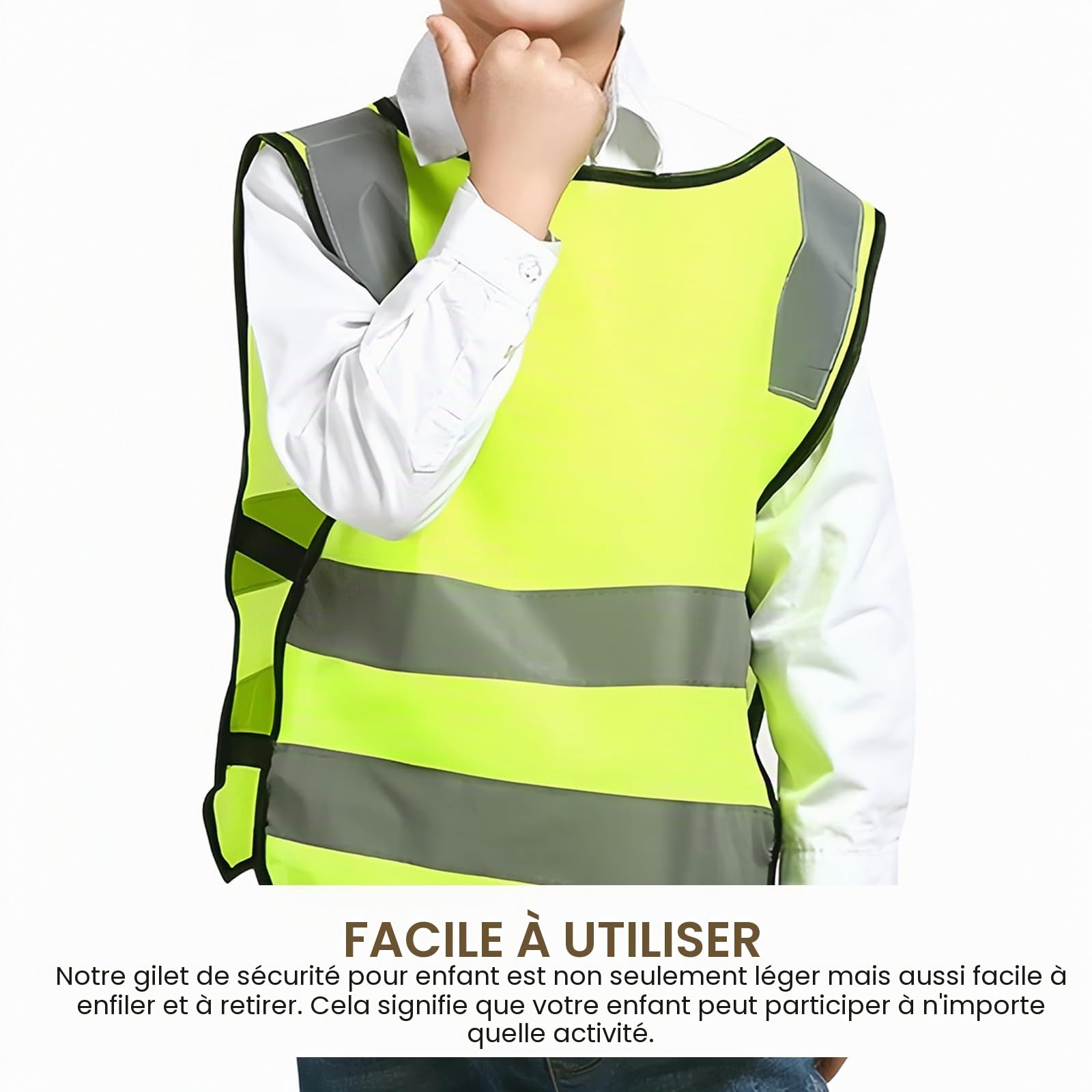 PORFOYO 10 Pièces Gilet De Sécurité pour Enfant, Gilet De Sécurité Réfléchissant, Gilet Reflechissant Enfant, Gilet De Sécurité Enfants, Gilet De Sécurité Haute Visibilité, pour Les Écoles, Le Sport