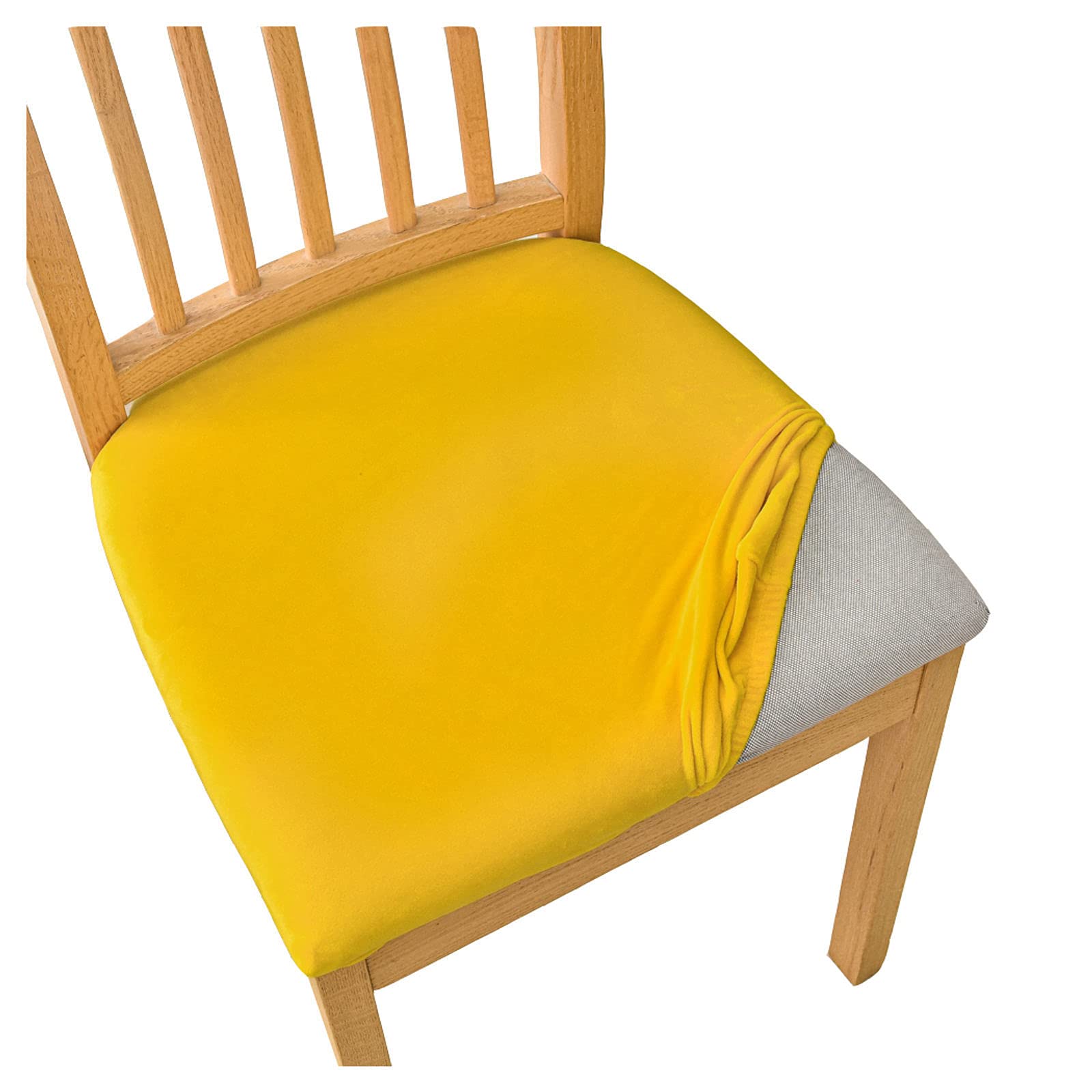 Lalluxy Fundas De Terciopelo Para Sillas De Comedor, Elásticas, Súper Suaves, Fundas De Asiento Para Sillas Parson Para Protección De Fiestas, Mascotas (juego De 4, Camello
