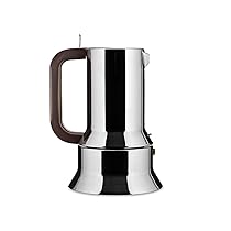Alessi 9090, M – Caffettiera di Design con Fondo a Induzione in Acciaio Inossidabile 18, 10, 10 Tazze