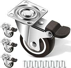 50mm Möbelrollen mit 4 Sicherheitsbremse 4er Set Schwerlastrollen, 360° Schwerlast Lenkrollen für Strandkorbrollen mit 400kg Gesamtkapazität