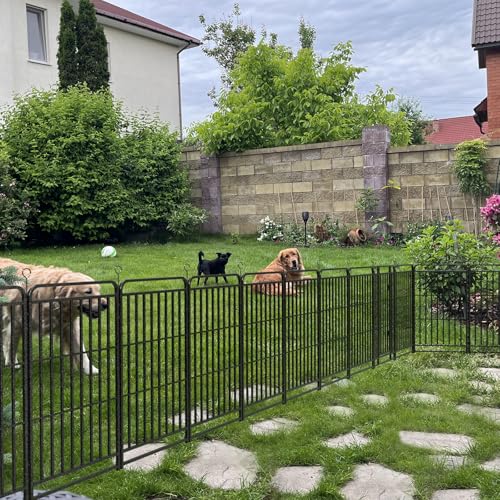 Image of Kfvigoho Heavy Duty Dog Playpen 24 Steel Panels 47 inch Height | Square Steel Pipe with Reinforced Crossbars, 54FT 227 Sq.ft Portable Dog Fence Outdoor for Yard & RV Camping, Snowy Black