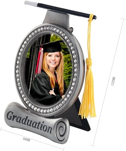 Vista 2 de LASODY Marco de fotos de graduación - Decoración 2025, regalos para él y ella, marco de fotos con borlas