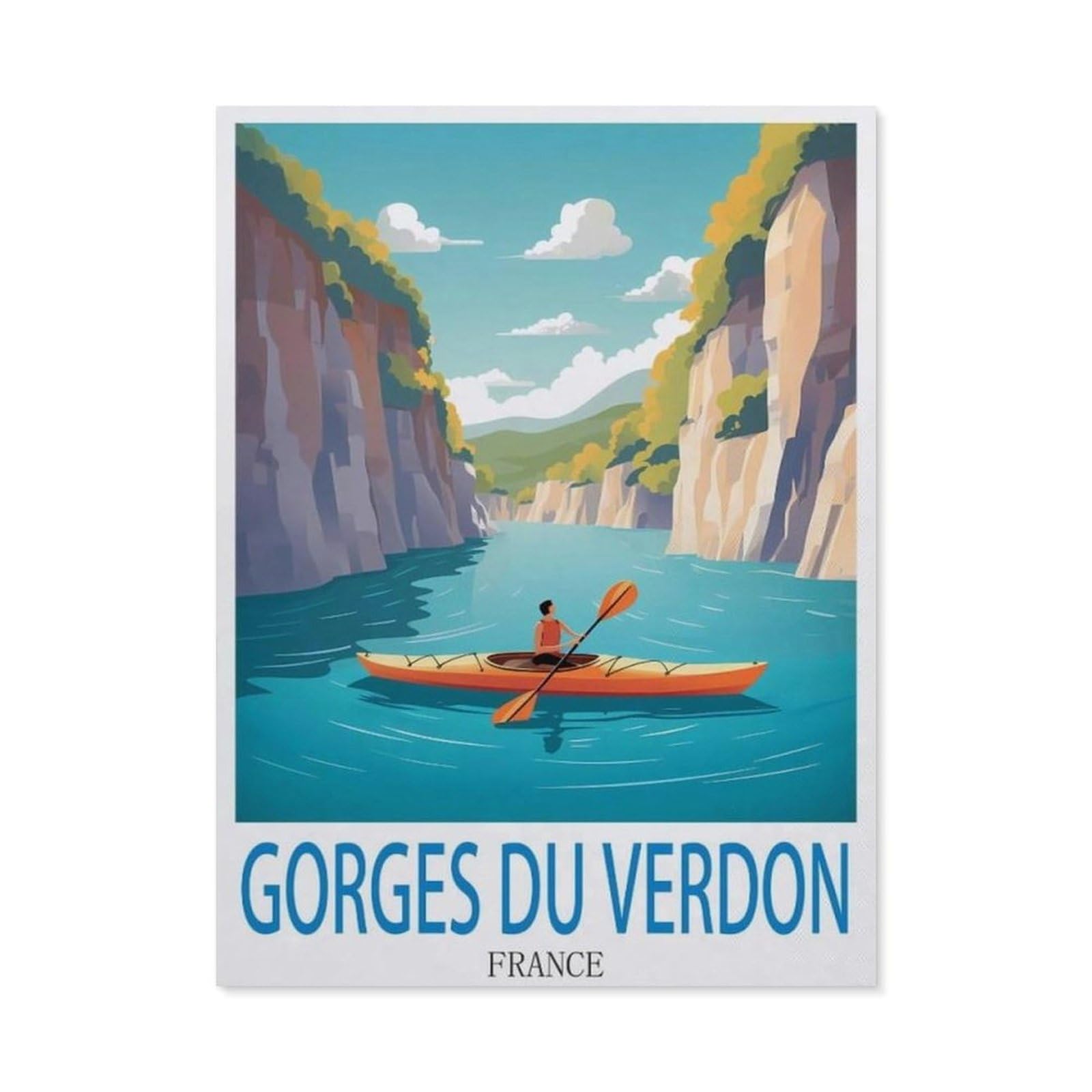 BEAYODKP Diamond Painting，Gorges Du Verdon France，Round Full Drill Acrylic Embroidery Cross Stitch Arts Craft Canvas Supply for Home Wall Decor Adults and Kids（50 x 60 cm/19.68 x 23.62 inches）-CO44