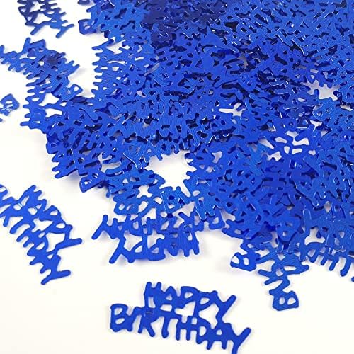 Happy Birthday Confetti for Party Decorations - Blua Table Confetti for Party Decorations, Glitter Happy Birthday Confetti for Birthday Party Decorations, Perfect for Men Women Boys Birthday (Blue Happy Birthday)