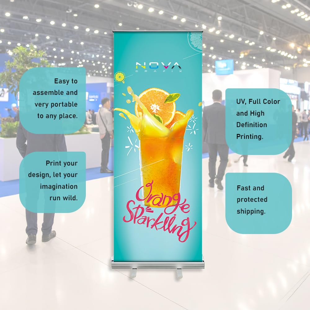 Roll Up Publicitario 85x200 cm Personalizado – Incluye Impresión de Alta Definición – Expositor Retráctil para Eventos, Ferias, Tiendas, Negocios – Entrega Rápida