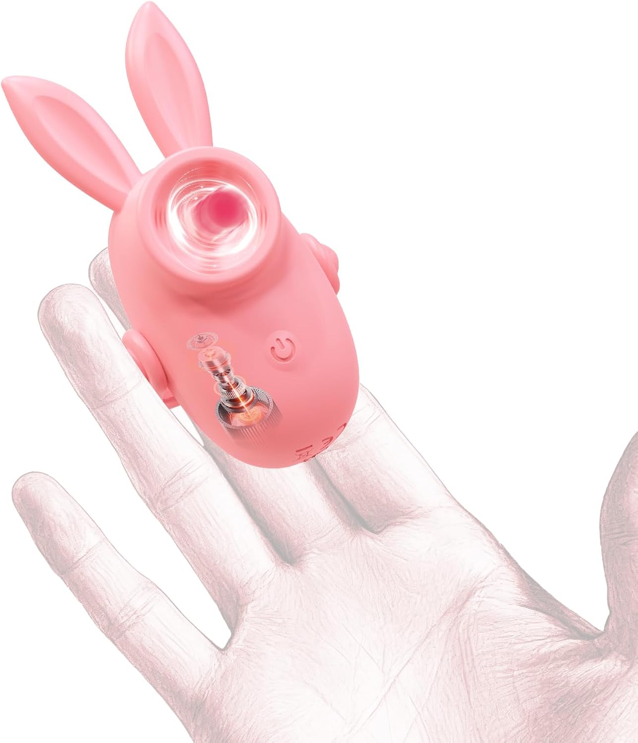 Rabbit Finger Vibrator for Women & Couples | 10 Tapping Modes, Waterproof Rechargeable Silicone, Clitoral & Nipple Stimulator, Quiet Portable Discreet Mini