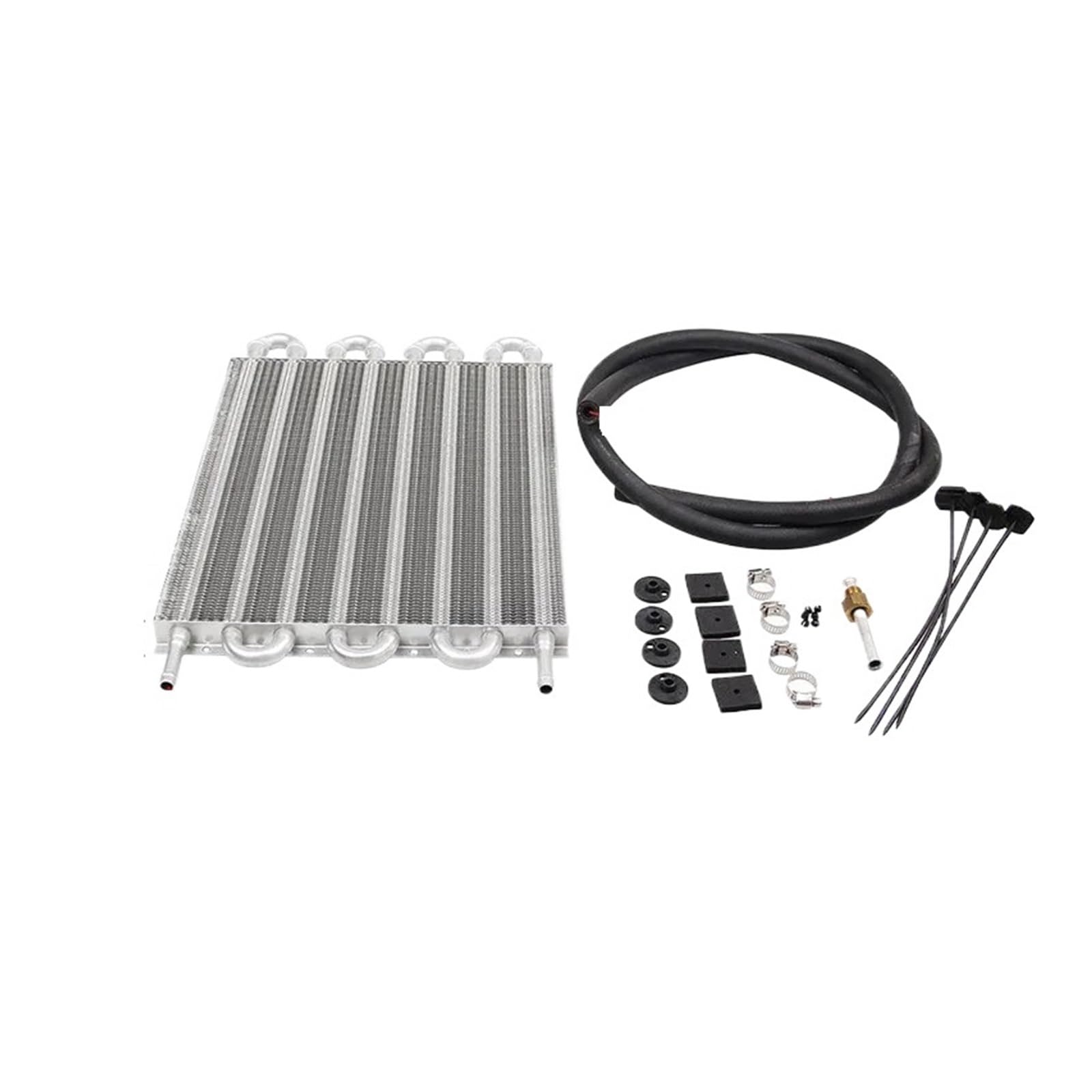 10 Rzędów 8 Rzędów 6 Rzędów 4 Rzędów 2 Rzędów Aluminiowa Chłodnica Oleju Do Zdalnej Skrzyni Biegów/Zestaw Konwertera Chłodnicy Z Automatyczną Ręczną Przekładnią(6 Row Silver)