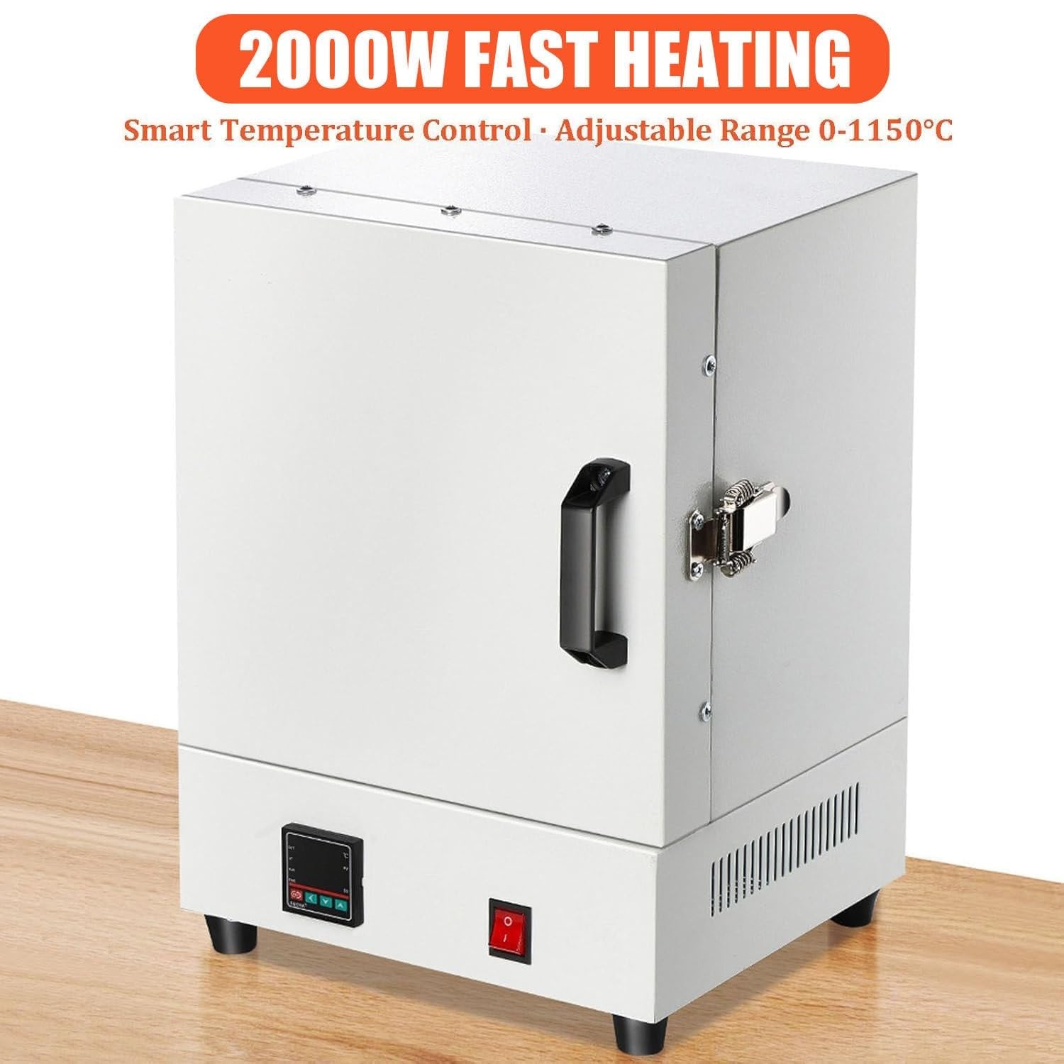 Horno eléctrico de 2000 W para cerámica, horno de fusión de alta temperatura de 1150 ℃ para arcilla, cerámica, fundición de joyas y cera, horno de horno casero
