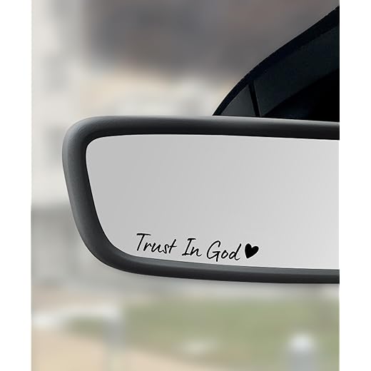 4PCS Car Stickers,Cars Decals,Car Accessories Trust in God Rearview Mirror Sticker,Auto Stickers and Decals,Auto Decals for Women,Trust in God Mirror Decoration,Fits Most Vehicles (Black)