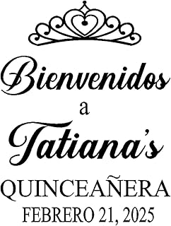 Welcome to Quinceanera Spanish Version Vinyl Decal with Name and Date for Mirror or arch backdrop, Girls 15th Birthday, Sign for Party Entrance Balloon Arch Letters